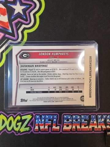 2026 Bowman U London Humphreys 1st Bowman Black Paper 04/10