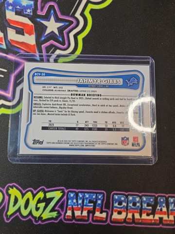 2026 Bowman Chrome Jahmyr Gibbs Orange Reptilian Refractor 19/25