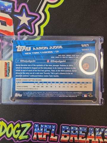 2017 Topps Series 1 Aaron Judge RC #287 Catching/Fielding Base